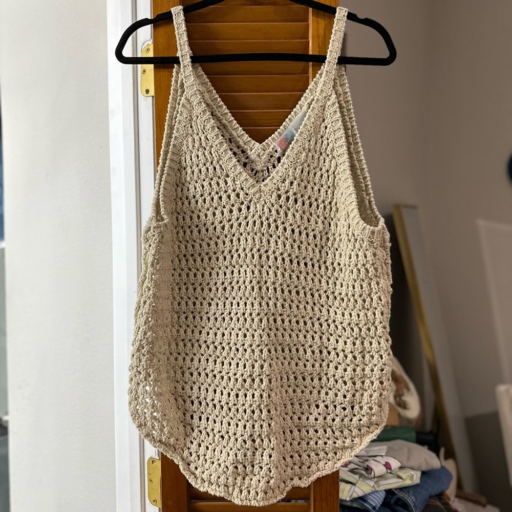 Free People Beach crochet tank top size XL